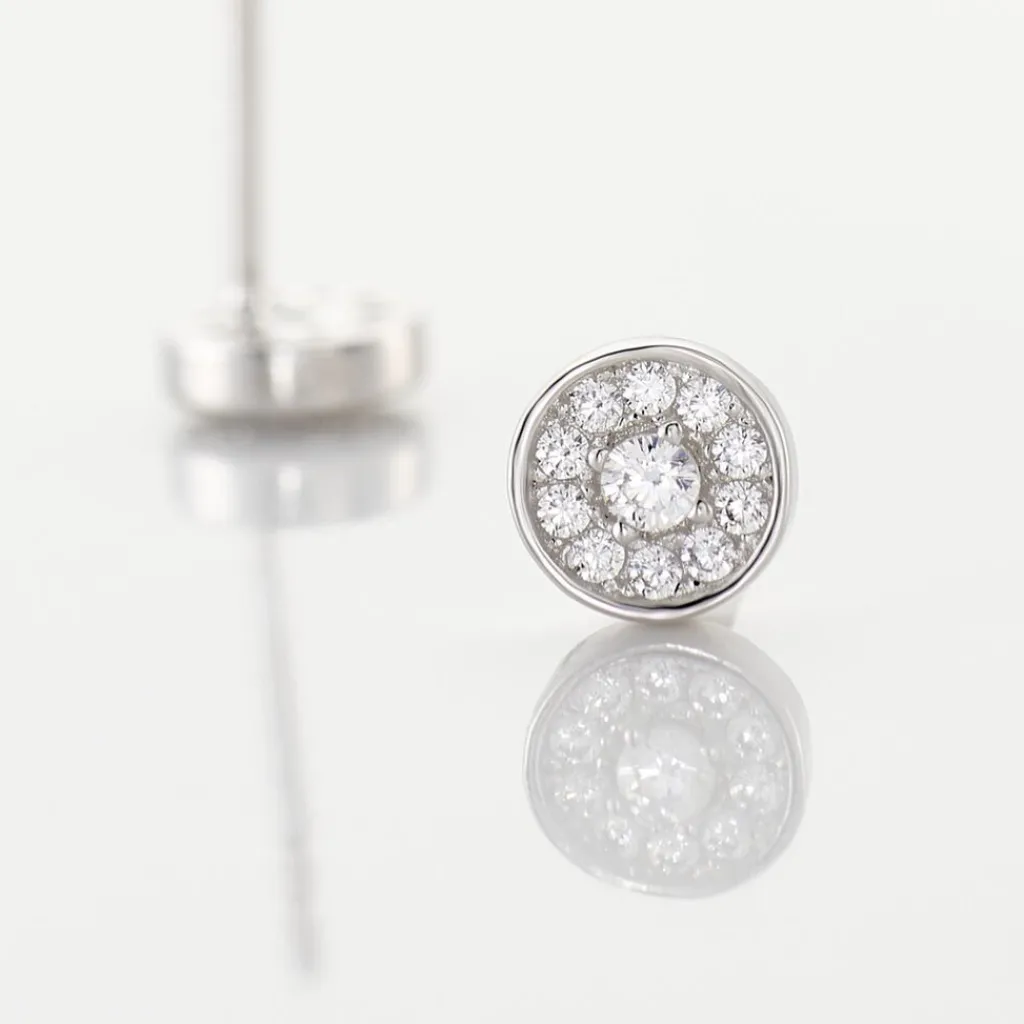 Histoire d'Or Boucles D'oreilles Puces Auxana De Zirconium argent blanc oxyde