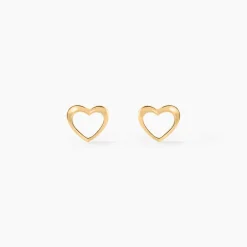 Histoire d'Or Boucles D'oreilles Puces Anne-maudae Coeurs or jaune