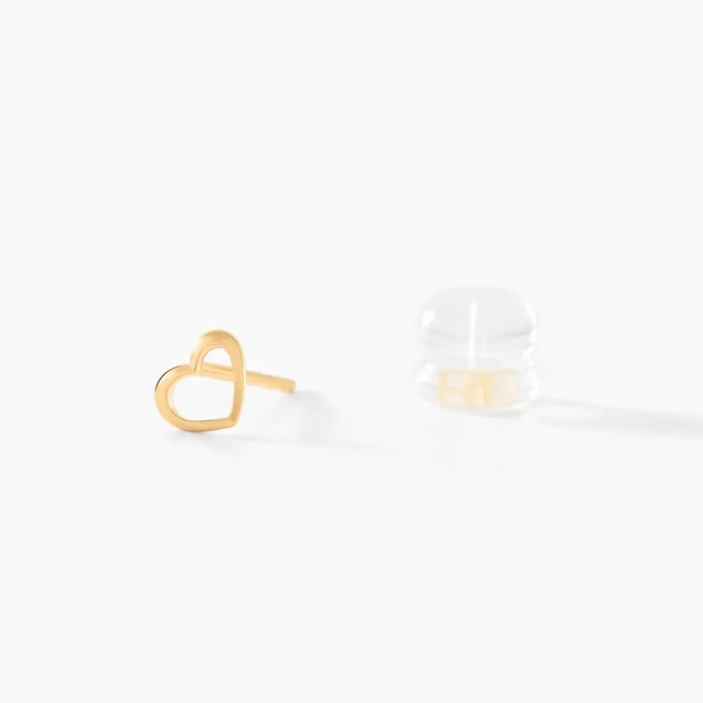 Histoire d'Or Boucles D'oreilles Puces Anne-maudae Coeurs or jaune