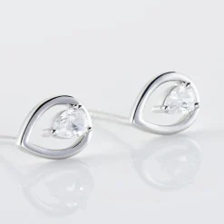 Histoire d'Or Boucles D'oreilles Puces Argent Blanc Temusio Oxydes De Zirconium Best