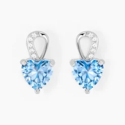 Histoire d'Or Boucles D'oreilles Puces Atieno Argent Blanc Oxyde De Zirconium argent blanc oxyde bleu sky Hot