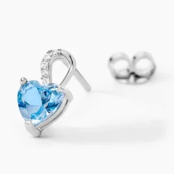Histoire d'Or Boucles D'oreilles Puces Atieno Argent Blanc Oxyde De Zirconium argent blanc oxyde bleu sky Hot