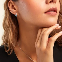 Histoire d'Or Boucles D'oreilles Puces Atieno Argent Blanc Oxyde De Zirconium argent blanc oxyde bleu sky Hot