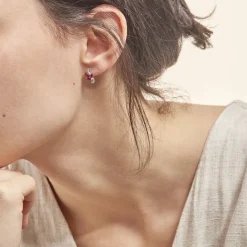 Histoire d'Or Boucles D'oreilles Puces Angie Or Blanc Diamant Et Rubis or blanc rubis Best