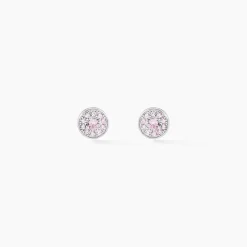 Histoire d'Or Boucles D'oreilles Puces Auxana Argent Blanc Oxyde De Zirconium argent blanc oxyde rose Best