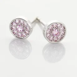 Histoire d'Or Boucles D'oreilles Puces Auxana Argent Blanc Oxyde De Zirconium argent blanc oxyde rose Best