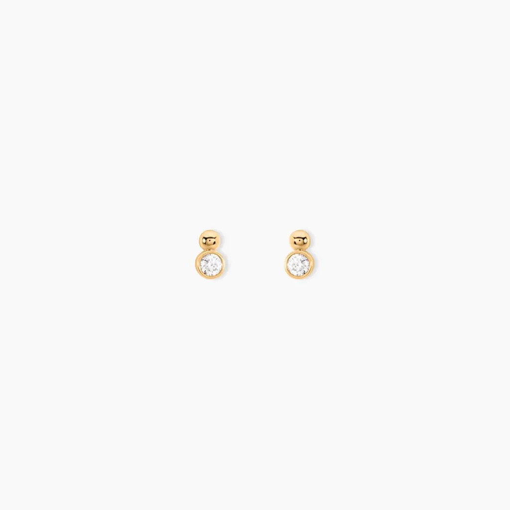Histoire d'Or Boucles D'Oreilles Puces Aura Plaque Or Jaune Oxyde De Zirconium Outlet