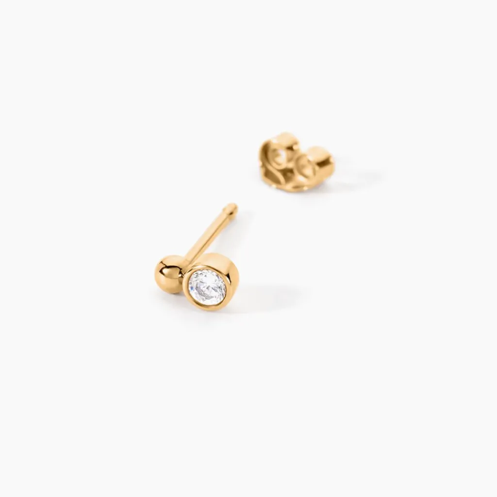 Histoire d'Or Boucles D'Oreilles Puces Aura Plaque Or Jaune Oxyde De Zirconium Outlet