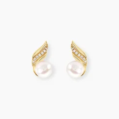 Histoire d'Or Boucles D'oreilles Puces Antoinette Or Jaune Perle De Culture Online