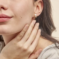 Histoire d'Or Boucles D'oreilles Puces Antoinette Or Jaune Perle De Culture Online