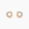 Histoire d'Or Boucles D'oreilles Puces Amaiur Or Tricolore Oxydes De Zirconium