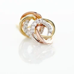 Histoire d'Or Boucles D'oreilles Puces Amaiur Or Tricolore Oxydes De Zirconium