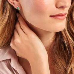 Histoire d'Or Boucles D'oreilles Puces Angie Or Jaune Emeraude Diamant or jaune émeraude Outlet