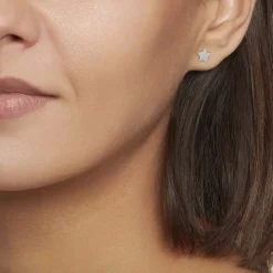 Histoire d'Or Boucles D'oreilles Puces Astre Argent Blanc Outlet