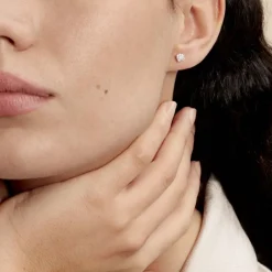 Histoire d'Or Boucles D'oreilles Puces Artemis Or Blanc Diamant Sale