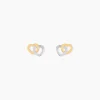 Histoire d'Or Boucles D'oreilles Puces Anne-maudae Double Coeurs Or Bicolore Best