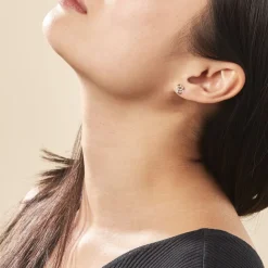 Histoire d'Or Boucles D'oreilles Puces Anne-maudae Double Coeurs Or Bicolore Best