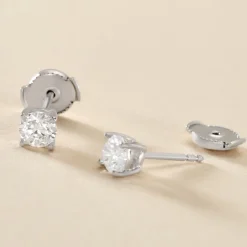 Histoire d'Or Boucles D'oreilles Puces Aphrodite or blanc diamant Outlet