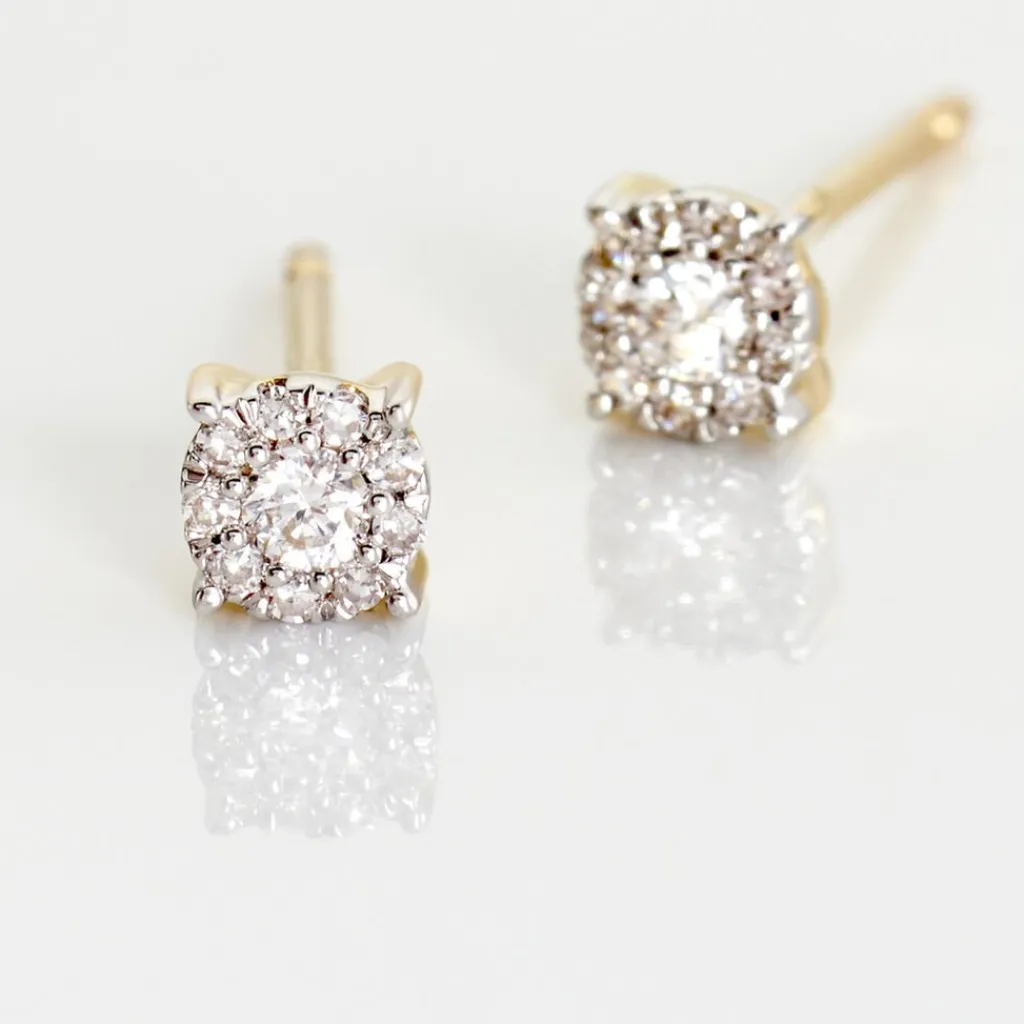 Histoire d'Or Boucles D'oreilles Puces Artemis Or Jaune Diamants