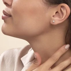 Histoire d'Or Boucles D'oreilles Puces Ayana Argent Blanc Best