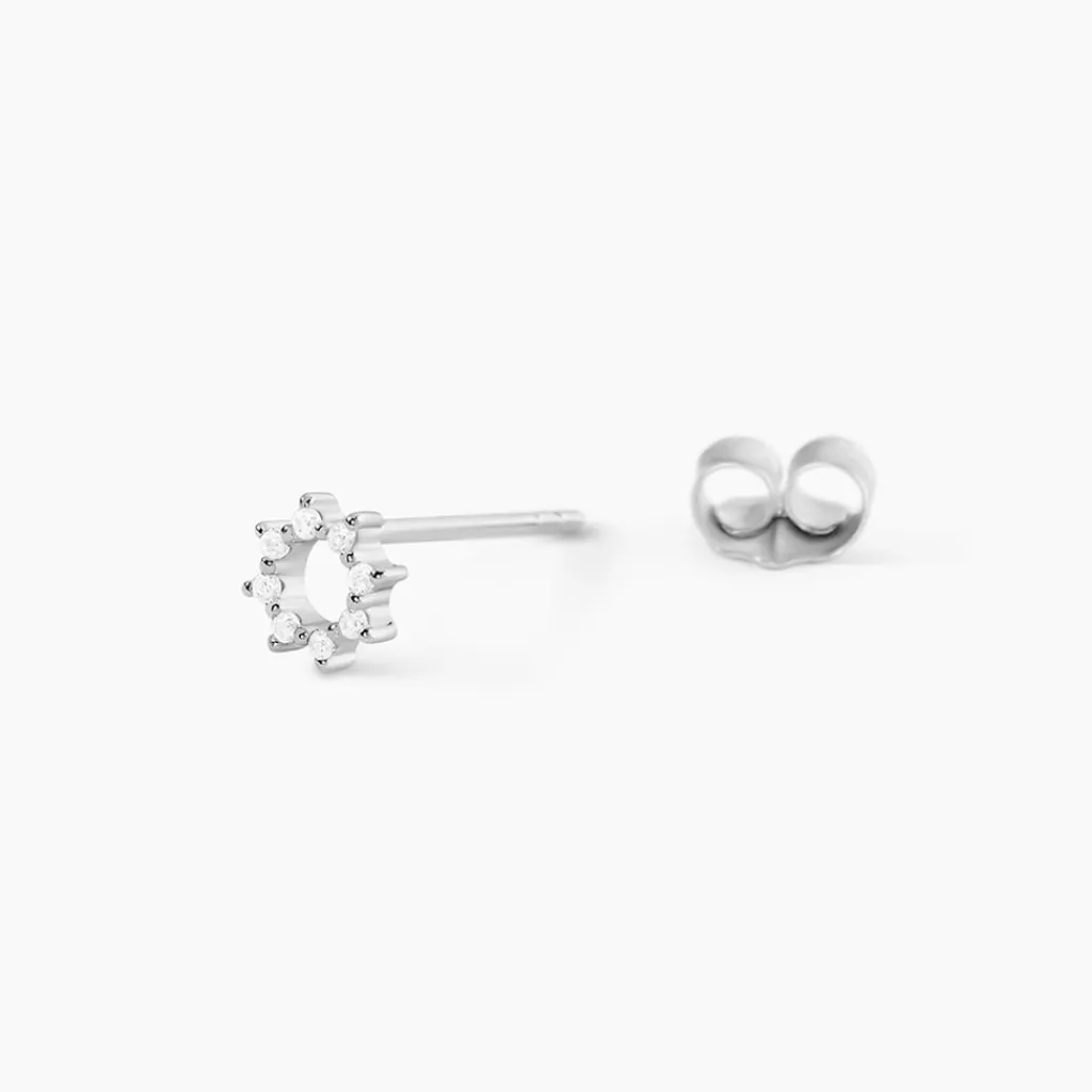 Histoire d'Or Boucles D'oreilles Puces Ama Argent Blanc Oxyde De Zirconium