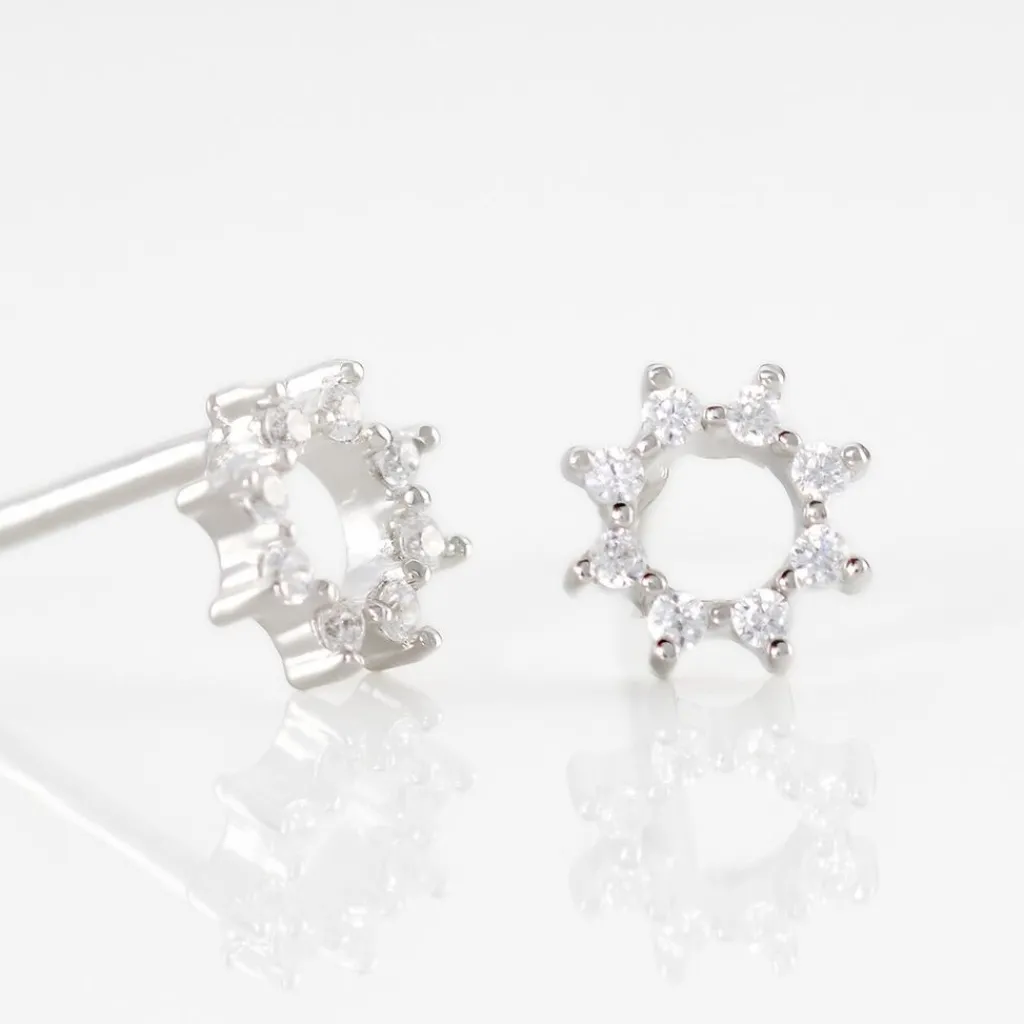 Histoire d'Or Boucles D'oreilles Puces Ama Argent Blanc Oxyde De Zirconium