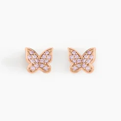 Histoire d'Or Boucles D'oreilles Puces Anne-lise Argent Rose Oxyde De Zirconium Discount