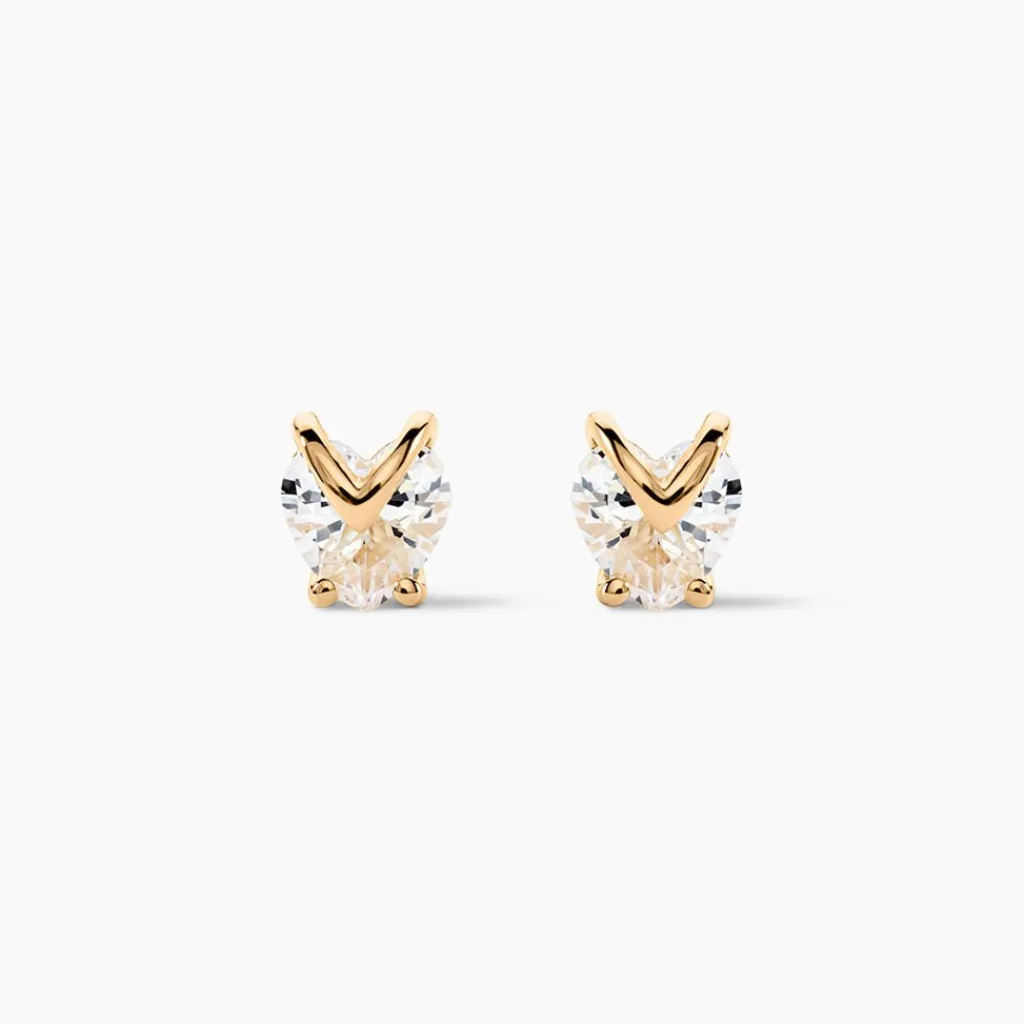 Histoire d'Or Boucles D'oreilles Puces Abelinia De Zirconium plaqué or jaune oxyde Online