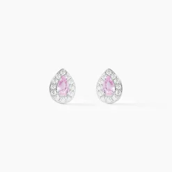 Histoire d'Or Boucles D'oreilles Puces Argent Blanc Tania Oxydes De Zirconium argent blanc oxyde rose Best