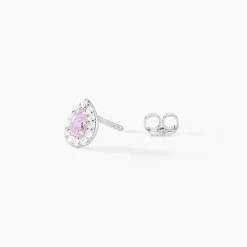 Histoire d'Or Boucles D'oreilles Puces Argent Blanc Tania Oxydes De Zirconium argent blanc oxyde rose Best