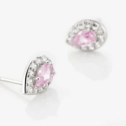 Histoire d'Or Boucles D'oreilles Puces Argent Blanc Tania Oxydes De Zirconium argent blanc oxyde rose Best