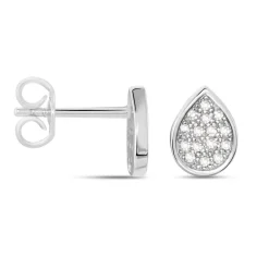 Histoire d'Or Boucles D'oreilles Puces Argent Blanc Tricoria Oxydes De Zirconium Clearance