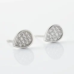 Histoire d'Or Boucles D'oreilles Puces Argent Blanc Tricoria Oxydes De Zirconium Clearance