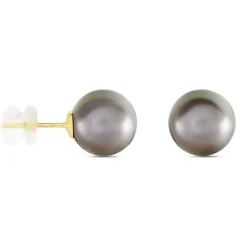 Histoire d'Or Boucles D'oreilles Puces Alper Or Jaune Perle De Culture De Tahiti