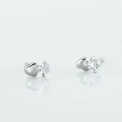 Histoire d'Or Boucles D'oreilles Puces Amani Argent Blanc Oxyde De Zirconium Sale