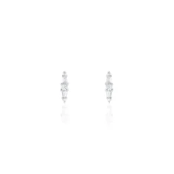 Histoire d'Or Boucles D'oreilles Puces Adriaan Argent Blanc Oxyde De Zirconium Hot