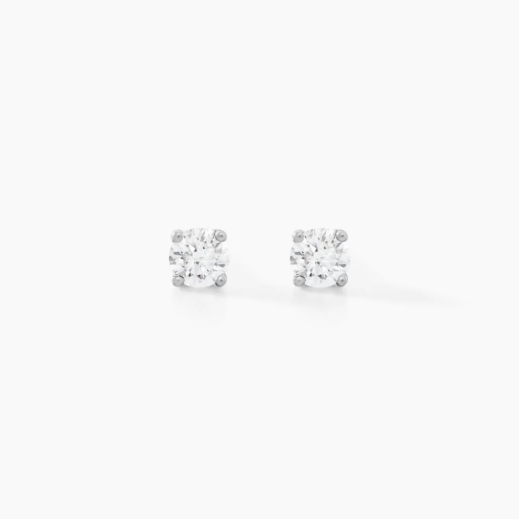 Histoire d'Or Boucles D'oreilles Puces Aphrodite or blanc diamant