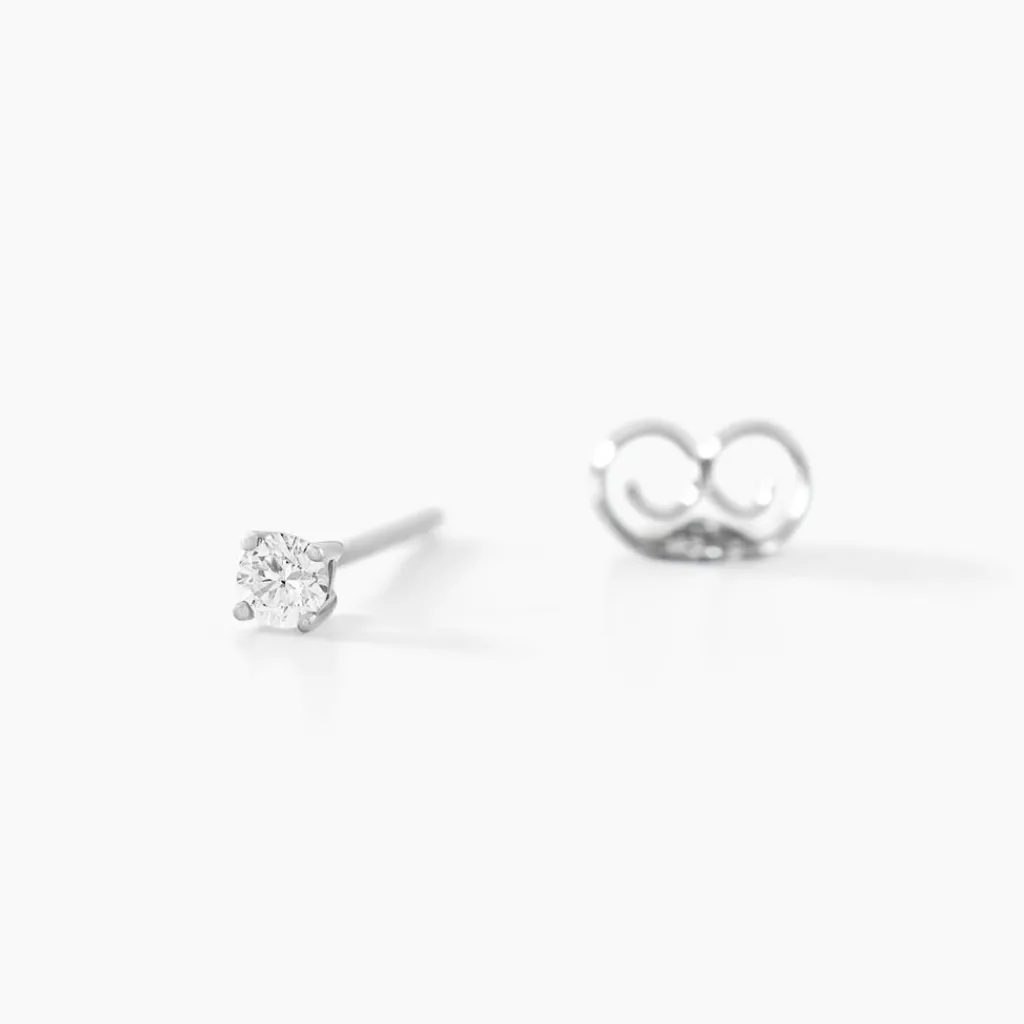 Histoire d'Or Boucles D'oreilles Puces Aphrodite or blanc diamant