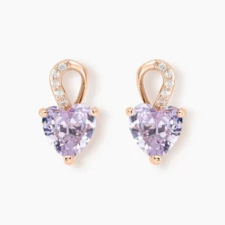 Histoire d'Or Boucles D'oreilles Puces Atieno Argent Rose Oxyde De Zirconium argent rose oxyde lavande New