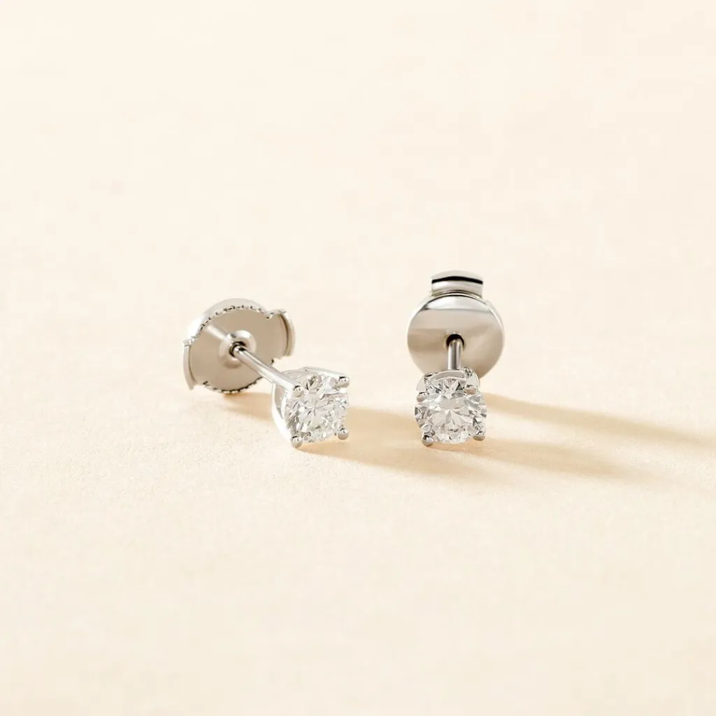 Histoire d'Or Boucles D'oreilles Puces Aphrodite or blanc diamant Clearance