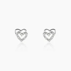 Histoire d'Or Boucles D'oreilles Puces Aoki Argent Blanc Oxyde De Zirconium Clearance