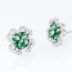 Histoire d'Or Boucles D'oreilles Puces Argent Blanc Deryn Verre Oxydes De Zirconium Sale