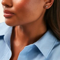 Histoire d'Or Boucles D'Oreilles Puces Aphrodite Or Blanc Diamant Best