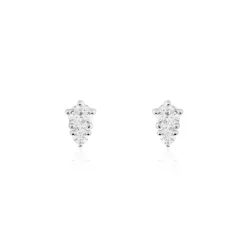 Histoire d'Or Boucles D'oreilles Puces Almira Argent Blanc Oxyde De Zirconium Sale