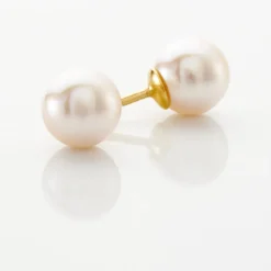Histoire d'Or Boucles D'oreilles Puces Akoya Or Jaune Perle De Culture D'akoya