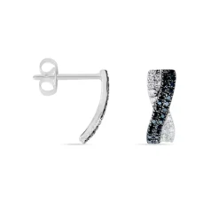 Histoire d'Or Boucles D'oreilles Puces Alric Or Blanc Diamant Clearance