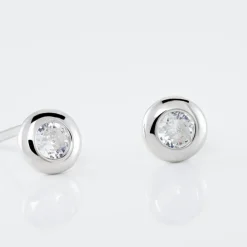 Histoire d'Or Boucles D'oreilles Puces Argent Blanc Laureano Oxydes De Zirconium Sale