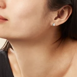 Histoire d'Or Boucles D'oreilles Puces Argent Blanc Laureano Oxydes De Zirconium Sale