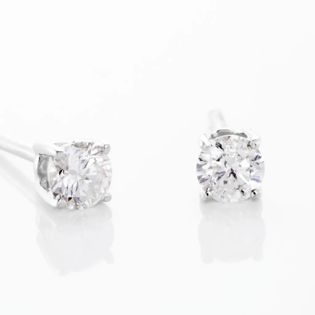 Histoire d'Or Boucles D'oreilles Puces Aphrodite or blanc diamant Online