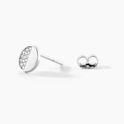 Histoire d'Or Boucles D'oreilles Puces Argent Blanc Viviano Oxydes De Zirconium New